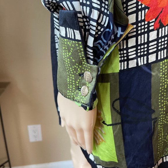 DAVID MICHAEL OVERSIZED SILK BUTTON DOWN M - Picture 4 of 5